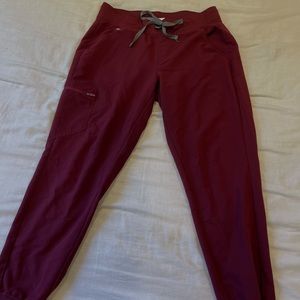 FIGS Burgandy Joggers Medium